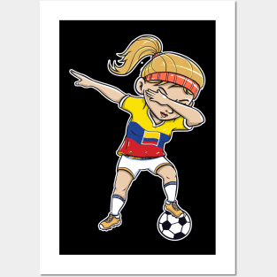 Dabbing Soccer Player Funny Colombia Fan T-Shirt girl Posters and Art